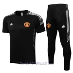 Manchester United Champions League Camiseta De Entrenamiento Hombre 2022/23 Negro Blanco