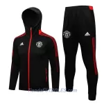 Manchester United Chaqueta De Entrenamiento Con Capucha Hombre 2022/23 Roja Negra