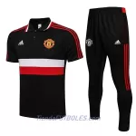 Manchester United Polo De Entrenamiento Hombre 2022/23 Negra Roja Blanca