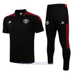 Manchester United Polo De Entrenamiento Hombre 2022/23 Negro Rojo Negro