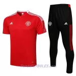 Manchester United Polo De Entrenamiento Hombre 2022/23 Roja Blanca