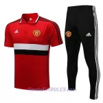 Manchester United Polo De Entrenamiento Hombre 2022/23 Roja Negra Blanca