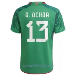 Camiseta México G.Ochoa 13 Hombre Primera Mundial 2022 Camiseta México G.Ochoa 13 Hombre Primera Mundial 2022