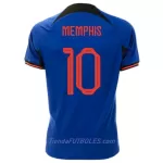 Camiseta Países Bajos Memphis 10 Hombre Segunda Mundial 2022