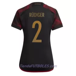 Camiseta Alemania Antonio Rudiger 2 Mujer Segunda Mundial 2022 Camiseta Alemania Antonio Rudiger 2 Mujer Segunda Mundial 2022