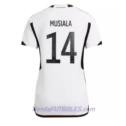Camiseta Alemania Jamal Musiala 14 Mujer Primera Mundial 2022 Camiseta Alemania Jamal Musiala 14 Mujer Primera Mundial 2022