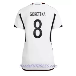 Camiseta Alemania Leon Goretzka 8 Mujer Primera Mundial 2022 Camiseta Alemania Leon Goretzka 8 Mujer Primera Mundial 2022