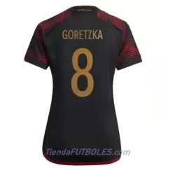Camiseta Alemania Leon Goretzka 8 Mujer Segunda Mundial 2022 Camiseta Alemania Leon Goretzka 8 Mujer Segunda Mundial 2022
