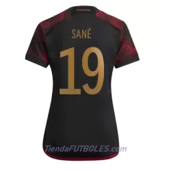 Camiseta Alemania Leroy Sané 19 Mujer Segunda Mundial 2022 Camiseta Alemania Leroy Sané 19 Mujer Segunda Mundial 2022