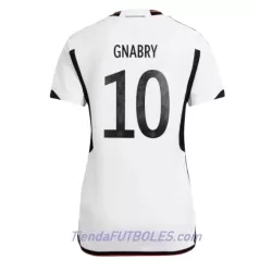 Camiseta Alemania Serge Gnabry 10 Mujer Primera Mundial 2022 Camiseta Alemania Serge Gnabry 10 Mujer Primera Mundial 2022