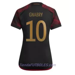 Camiseta Alemania Serge Gnabry 10 Mujer Segunda Mundial 2022 Camiseta Alemania Serge Gnabry 10 Mujer Segunda Mundial 2022
