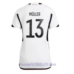 Camiseta Alemania Thomas Müller 13 Mujer Primera Mundial 2022 Camiseta Alemania Thomas Müller 13 Mujer Primera Mundial 2022