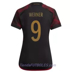Camiseta Alemania Timo Werner 9 Mujer Segunda Mundial 2022 Camiseta Alemania Timo Werner 9 Mujer Segunda Mundial 2022