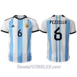 Camiseta Argentina German Pezzella 6 Hombre Primera Mundial 2022 Camiseta Argentina German Pezzella 6 Hombre Primera Mundial 2022