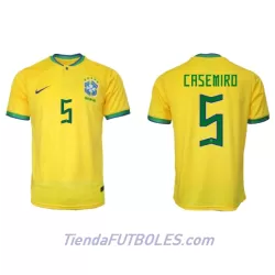 Camiseta Brasil Casemiro 5 Hombre Primera Mundial 2022 Camiseta Brasil Casemiro 5 Hombre Primera Mundial 2022