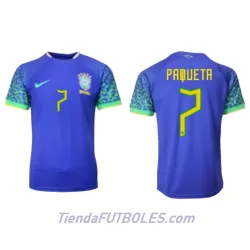 Camiseta Brasil Lucas Paqueta 7 Hombre Segunda Mundial 2022 Camiseta Brasil Lucas Paqueta 7 Hombre Segunda Mundial 2022