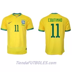 Camiseta Brasil Philippe Coutinho 11 Hombre Primera Mundial 2022 Camiseta Brasil Philippe Coutinho 11 Hombre Primera Mundial 2022