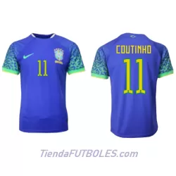 Camiseta Brasil Philippe Coutinho 11 Hombre Segunda Mundial 2022 Camiseta Brasil Philippe Coutinho 11 Hombre Segunda Mundial 2022
