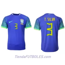 Camiseta Brasil Thiago Silva 3 Hombre Segunda Mundial 2022 Camiseta Brasil Thiago Silva 3 Hombre Segunda Mundial 2022