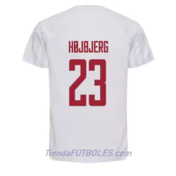 Camiseta Dinamarca Pierre-Emile Hojbjerg 23 Hombre Segunda Mundial 2022