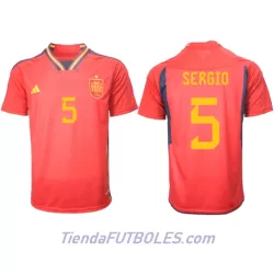 Camiseta España Sergio Busquets 5 Hombre Primera Mundial 2022