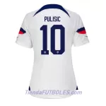 Camiseta Estados Unidos Christian Pulisic 10 Mujer Primera Mundial 2022