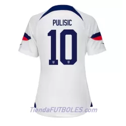 Camiseta Estados Unidos Christian Pulisic 10 Mujer Primera Mundial 2022 Camiseta Estados Unidos Christian Pulisic 10 Mujer Primera Mundial 2022