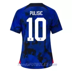 Camiseta Estados Unidos Christian Pulisic 10 Mujer Segunda Mundial 2022 Camiseta Estados Unidos Christian Pulisic 10 Mujer Segunda Mundial 2022