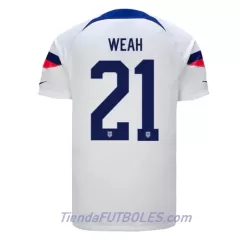 Camiseta Estados Unidos Timothy Weah 21 Hombre Primera Mundial 2022 Camiseta Estados Unidos Timothy Weah 21 Hombre Primera Mundial 2022