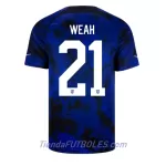 Camiseta Estados Unidos Timothy Weah 21 Hombre Segunda Mundial 2022