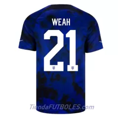 Camiseta Estados Unidos Timothy Weah 21 Hombre Segunda Mundial 2022 Camiseta Estados Unidos Timothy Weah 21 Hombre Segunda Mundial 2022
