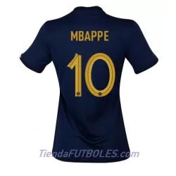 Camiseta Francia Kylian Mbappé 10 Mujer Primera Mundial 2022 Camiseta Francia Kylian Mbappé 10 Mujer Primera Mundial 2022