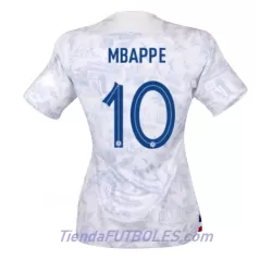 Camiseta Francia Kylian Mbappé 10 Mujer Segunda Mundial 2022 Camiseta Francia Kylian Mbappé 10 Mujer Segunda Mundial 2022