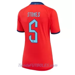 Camiseta Inglaterra John Stones 5 Mujer Segunda Mundial 2022 Camiseta Inglaterra John Stones 5 Mujer Segunda Mundial 2022