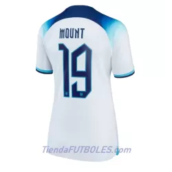 Camiseta Inglaterra Mason Mount 19 Mujer Primera Mundial 2022 Camiseta Inglaterra Mason Mount 19 Mujer Primera Mundial 2022