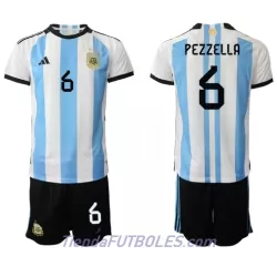 Conjunto Argentina German Pezzella 6 Niño Primera Mundial 2022 Conjunto Argentina German Pezzella 6 Niño Primera Mundial 2022