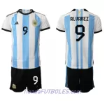 Conjunto Argentina Julian Alvarez 9 Niño Primera Mundial 2022