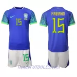 Conjunto Brasil Fabinho 15 Niño Segunda Mundial 2022
