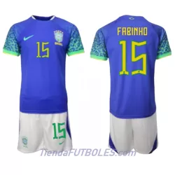 Conjunto Brasil Fabinho 15 Niño Segunda Mundial 2022 Conjunto Brasil Fabinho 15 Niño Segunda Mundial 2022