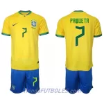 Conjunto Brasil Lucas Paqueta 7 Niño Primera Mundial 2022
