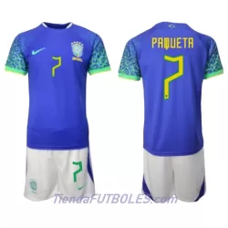 Conjunto Brasil Lucas Paqueta 7 Niño Segunda Mundial 2022 Conjunto Brasil Lucas Paqueta 7 Niño Segunda Mundial 2022