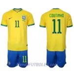 Conjunto Brasil Philippe Coutinho 11 Niño Primera Mundial 2022