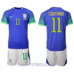 Conjunto Brasil Philippe Coutinho 11 Niño Segunda Mundial 2022 Conjunto Brasil Philippe Coutinho 11 Niño Segunda Mundial 2022