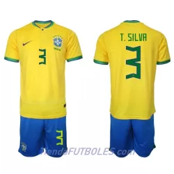Conjunto Brasil Thiago Silva 3 Niño Primera Mundial 2022 Conjunto Brasil Thiago Silva 3 Niño Primera Mundial 2022