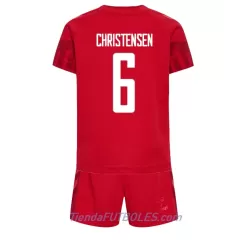 Conjunto Dinamarca Andreas Christensen 6 Niño Primera Mundial 2022 Conjunto Dinamarca Andreas Christensen 6 Niño Primera Mundial 2022