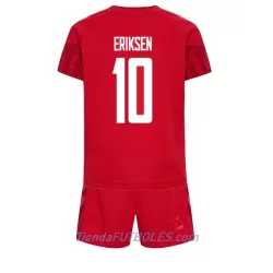 Conjunto Dinamarca Christian Eriksen 10 Niño Primera Mundial 2022