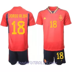 Conjunto España Jordi Alba 18 Niño Primera Mundial 2022