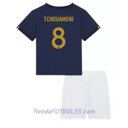 Conjunto Francia Aurelien Tchouameni 8 Niño Primera Mundial 2022 Conjunto Francia Aurelien Tchouameni 8 Niño Primera Mundial 2022