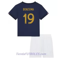 Conjunto Francia Karim Benzema 19 Niño Primera Mundial 2022 Conjunto Francia Karim Benzema 19 Niño Primera Mundial 2022