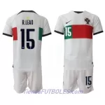 Conjunto Portugal Rafael Leao 15 Niño Segunda Mundial 2022